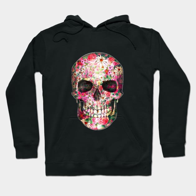 skull with flowers Hoodie by SZG-GZS